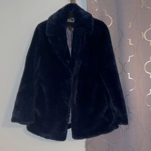 Banana Republic Winter Faux Fur Navy Coat size SMALL